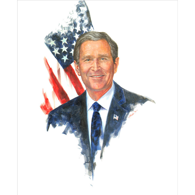 Président George W. Bush, H 34 po x l 28 po