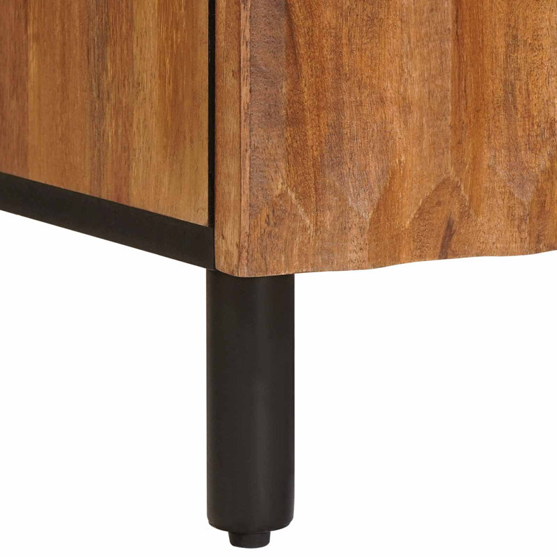 Solid Wood Standard Accent Cabinet, Black/Acacia Brown 