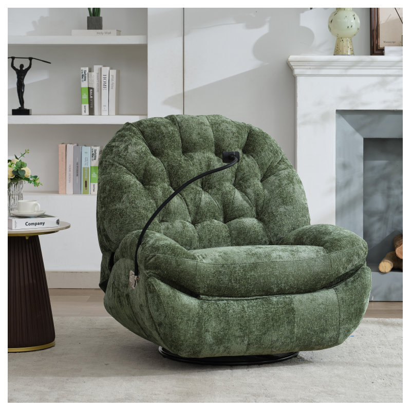 Upholstered Shell Chair, Green