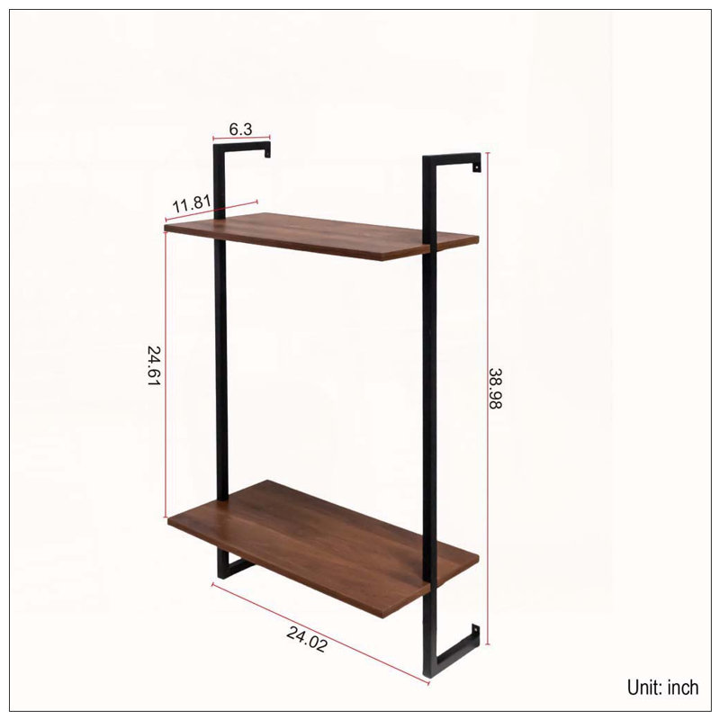 Tablettes murales en bois à 3 et 2 niveaux