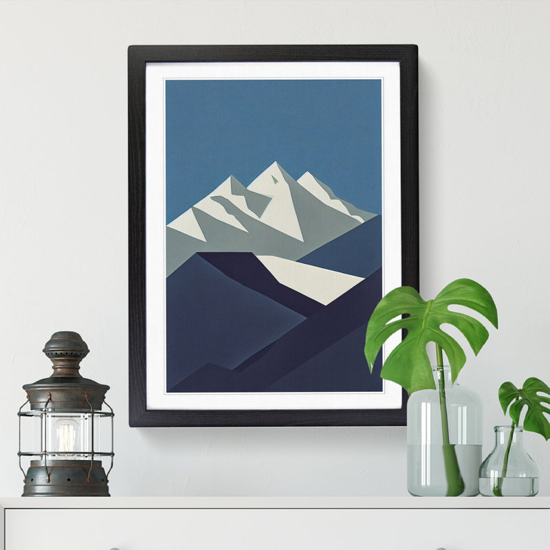 Lipkins Mountain Minimalism - Picture Frame Print, 64cm H x 46cm W, Oak