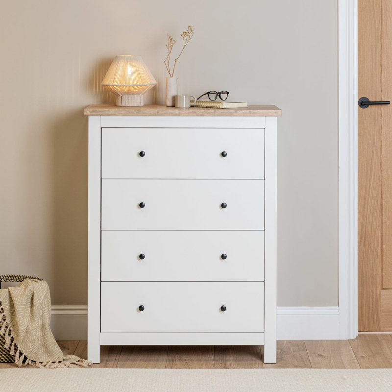 Maryhannah 79cm W 4 - Drawer Chest of Drawers, Alabaster