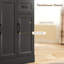 Armoire de cuisine avec station de charge 71 po, noir-1672014573