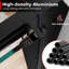 185*100*0.6cm, Safe and Easy-To-Clean Sliding Shower Enclosure with Side Panels, Black