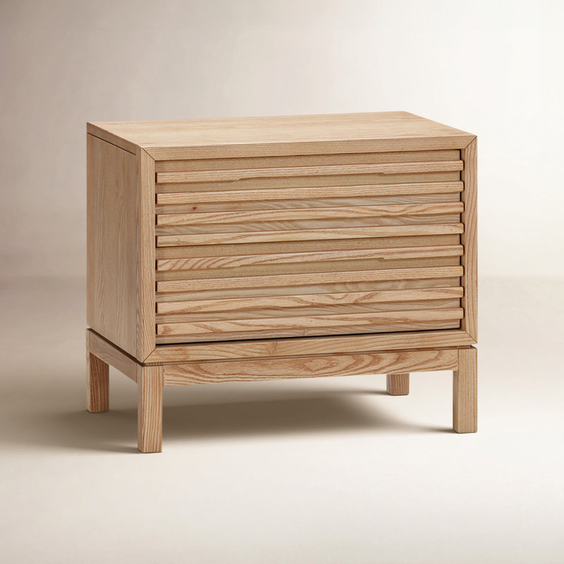 Table de chevet finlandaise en bois massif, Chêne clair