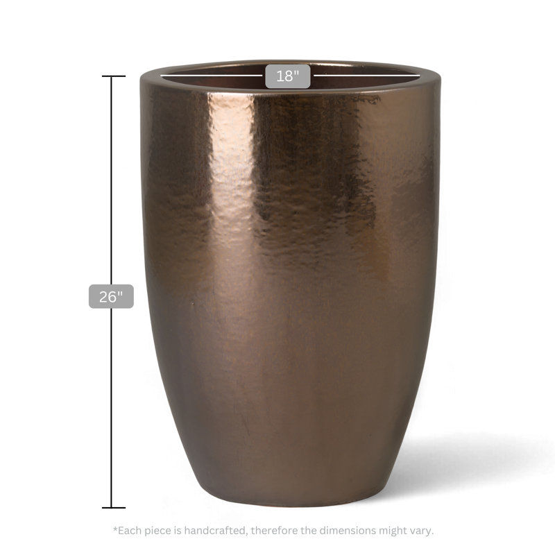 Zylynn Handmade Ceramic Planter, 26" H x 18" W x 18" D