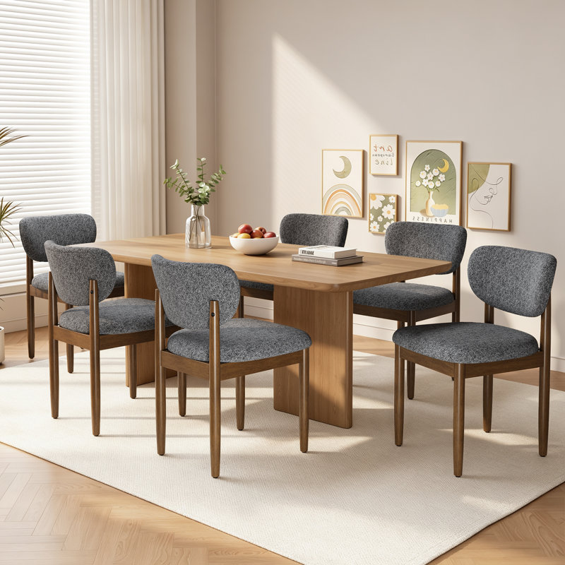 Chaise d'appoint rembourrée en bois massif, Gris
