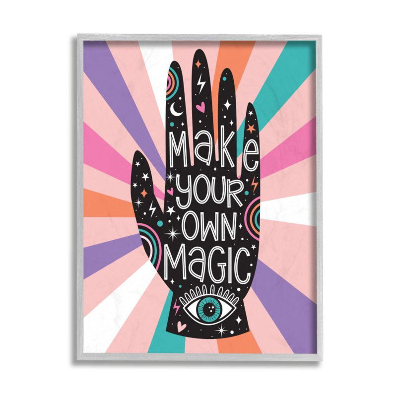 «Make Your Own Magic Expression» par Ilis Avilés - reproduction d'art textuel, H 20 po x l 16 po, Estampe numérique Farmhouse