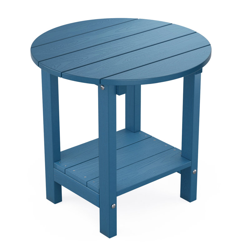 Sweetgrove Oversize 17.5'' Plastic/Resin Outdoor Side Table, Navy Blue