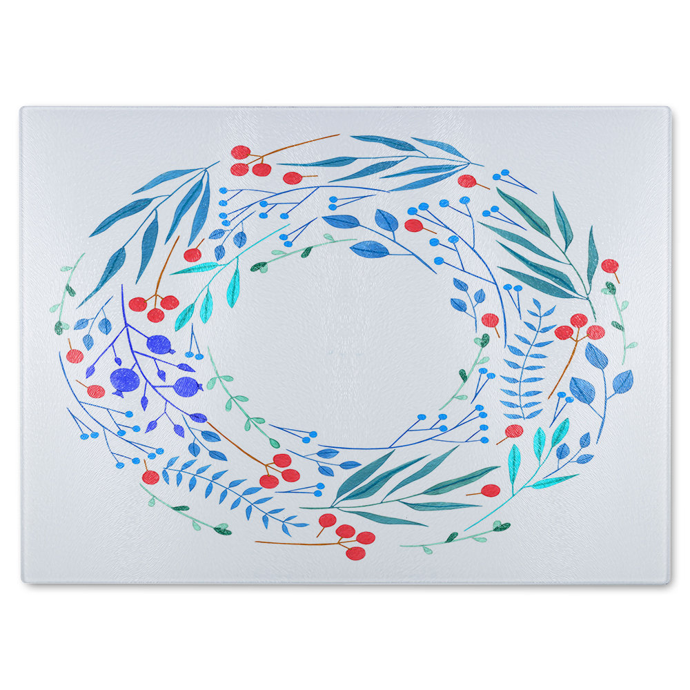 Decorative Reath Glass Chopping Board