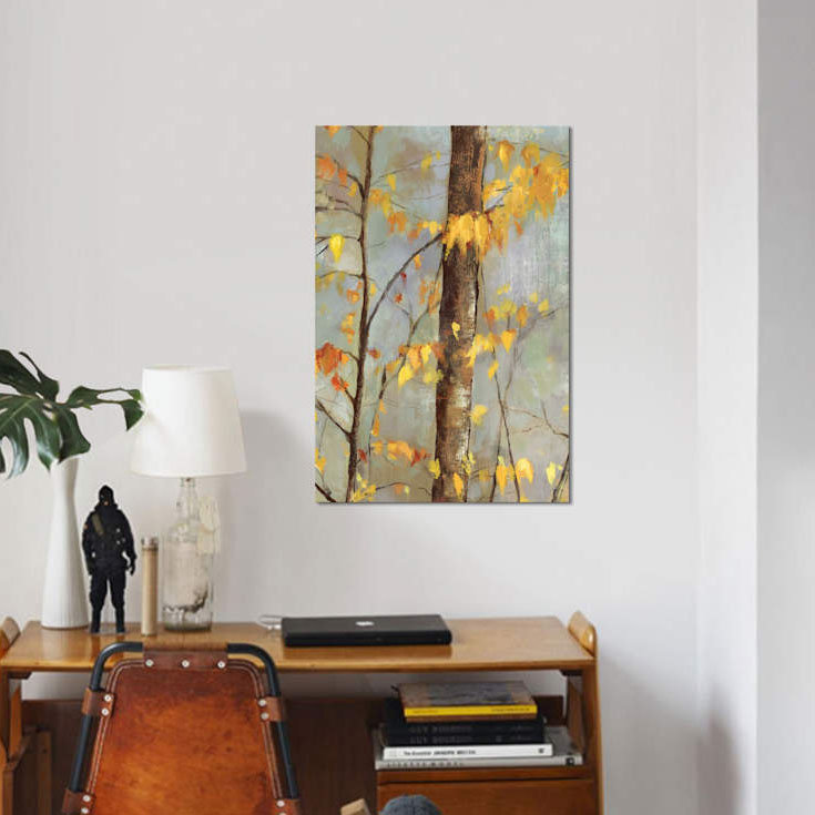 « golden branches ii », impression sur toile, H 12 po x l 8 po x P 0,75 po, Pas de tapis, Toile tendue