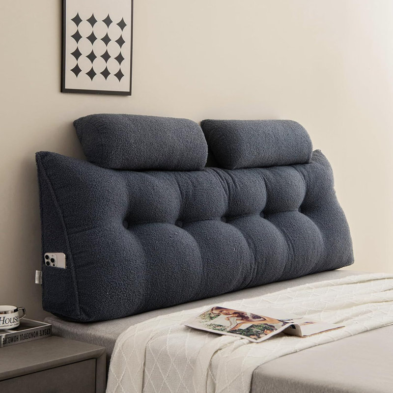 Coussin de lit Teddy, Marine, H 19,69 po x l 78,74 po