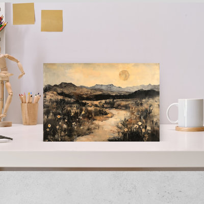 «Desert Sun», art contemporain abstrait paysage paisible de la nature