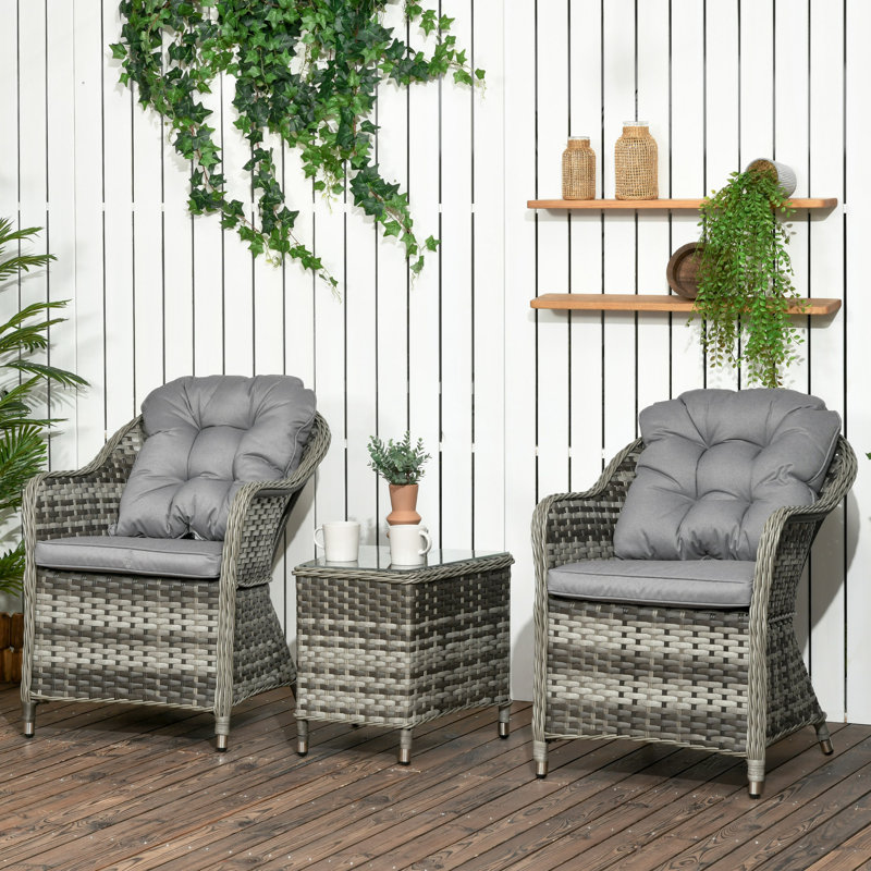 Putra 2 - Person Patio Dining Set with Round Table , Cushions Included