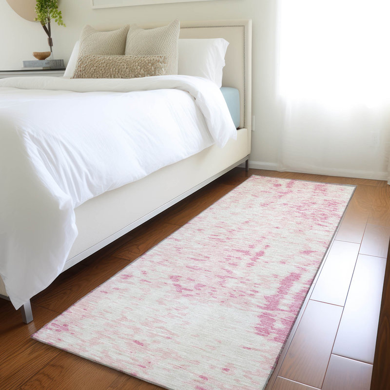 Premium Machine Washable Prisco Pink Rug, Runner 2'3" x 7'6"