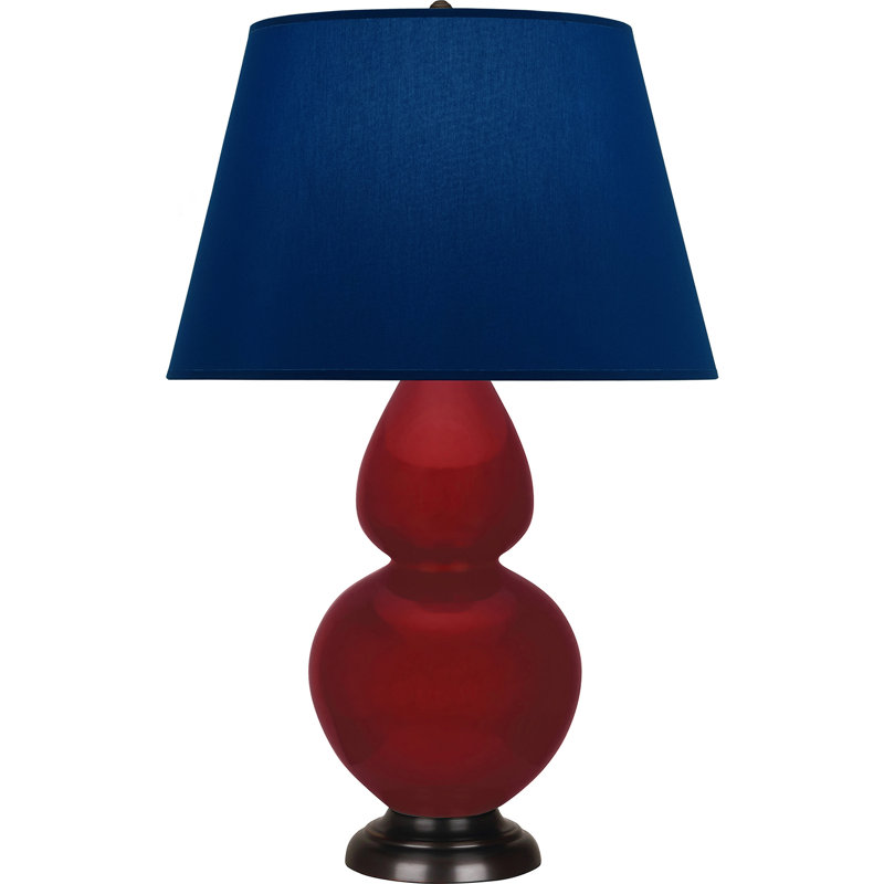 Double Gourd Ceramic Table Lamp, Navy/Grey, Ruby Red/Antique Silver, Bronze