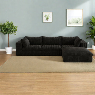 Spacious Cloud Sofas, Corduroy Fabric, Modern Design For Home And Office