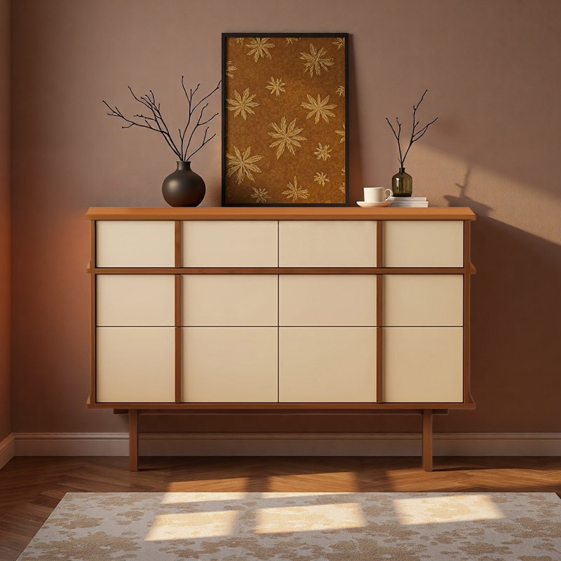 Buffet Mid Mid, Beige / noyer