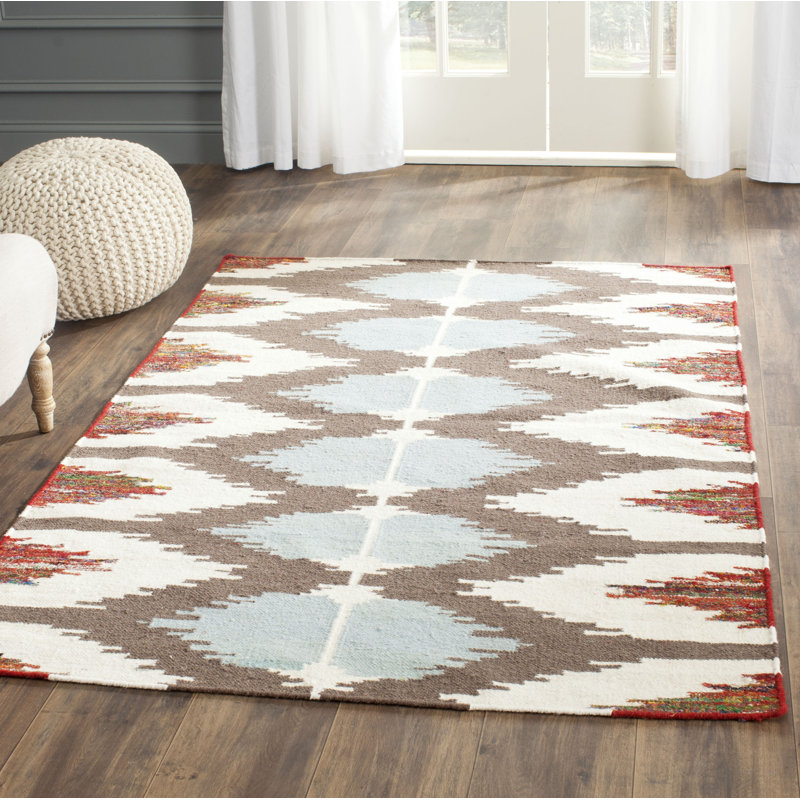 Seraphin Ikat Wool Hand Woven Area Rug, Rectangle 122 x 183 cm