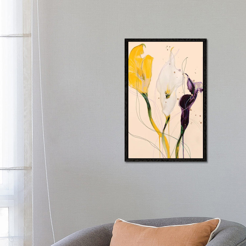 Calla Lily - Blackberry Lemon by Leigh Viner - Gallery-Wrapped Canvas Giclée on Canvas, Black Framed, 66.04 cm H x 45.72 cm W
