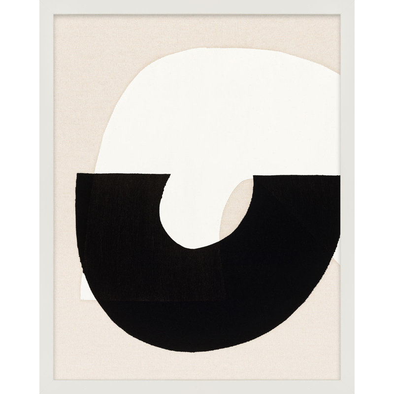 Elements In Black 1 Painting, 50" H x 40" W x 1.25" D, White Framed