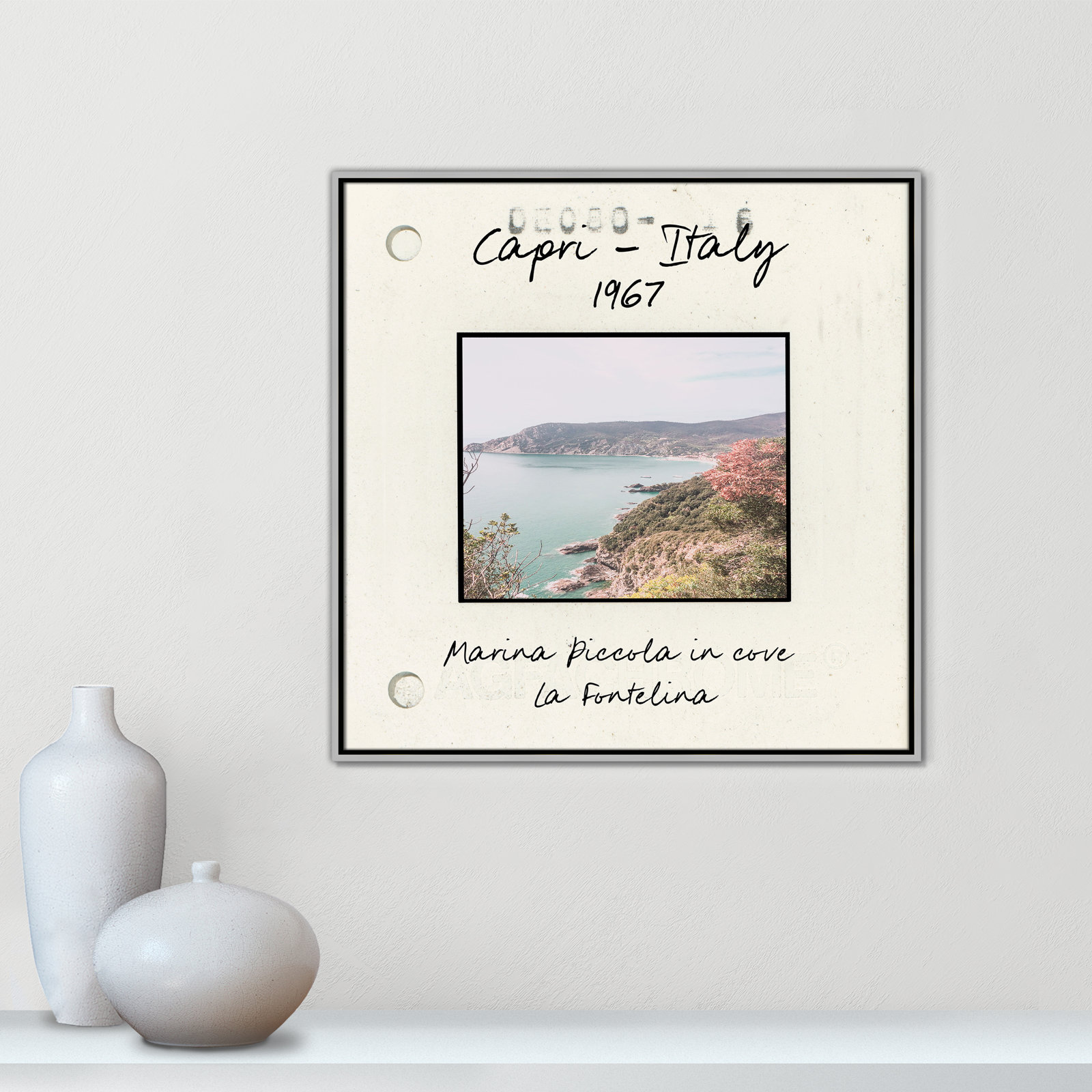Ritona "Capri, Italy - Marina Piccola" Print, Silver Floater Framed Canvas, 31.5" H x 31.5" W x 2" D