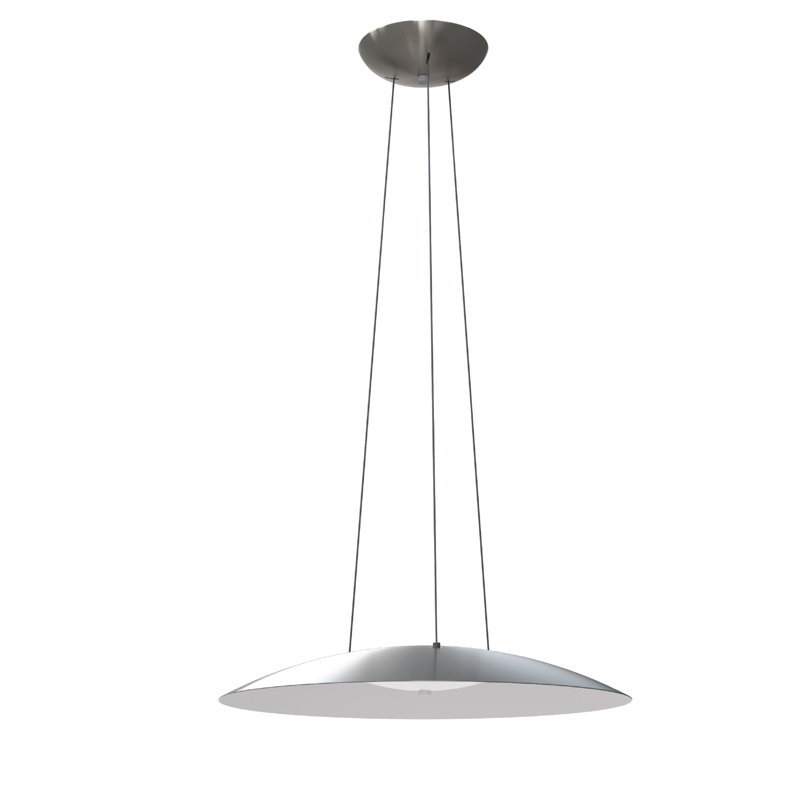 Luminaire suspendu 25 po Aero, Nickel satiné / Blanc