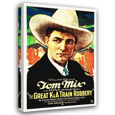 Art graphique sur toile tendue avec galerie d'archives Trinx Hollywood, Tom Mix, The Great Train Robbery