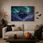 " Floating Castle On Snowy Island Under Giant Moon Halloween " Painting Print-377305096