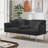 Black velvet sofa bed with gold metal legs-1411047953