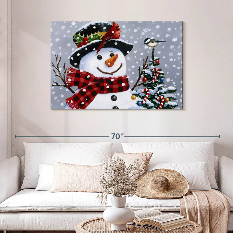 Bonhomme de neige joyeux, H 30 po x l 45 po