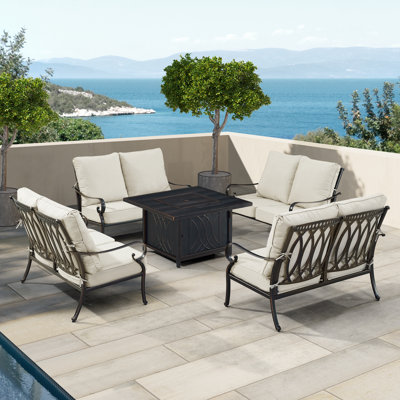 Dezree 8 - Person Patio Conversation Set with Cushions