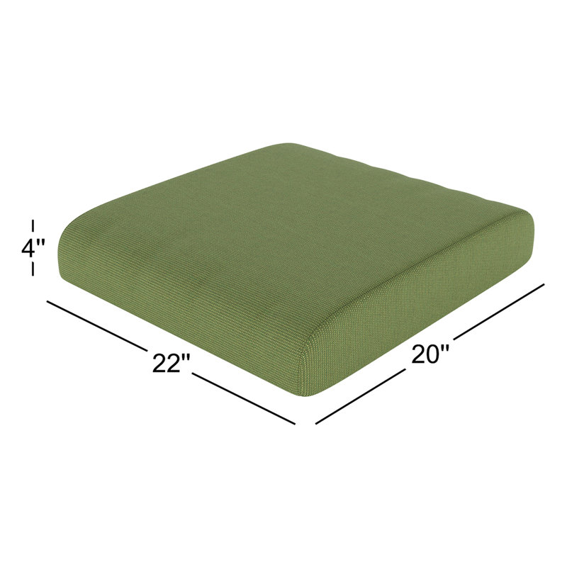 Coussin de repose-pieds d'extérieur Sunbrella®, Spectre Sunbrella® coriandre, H 4 po x l 22 po x P 20 po