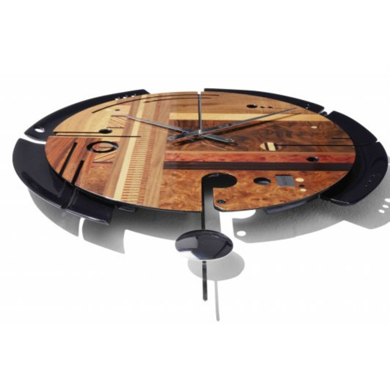 Ismaeil Wood Wall Clock, Brown/Black