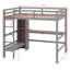 Lit mezzanine avec tablettes multifonctionnelles et bureau sous le lit-542004570