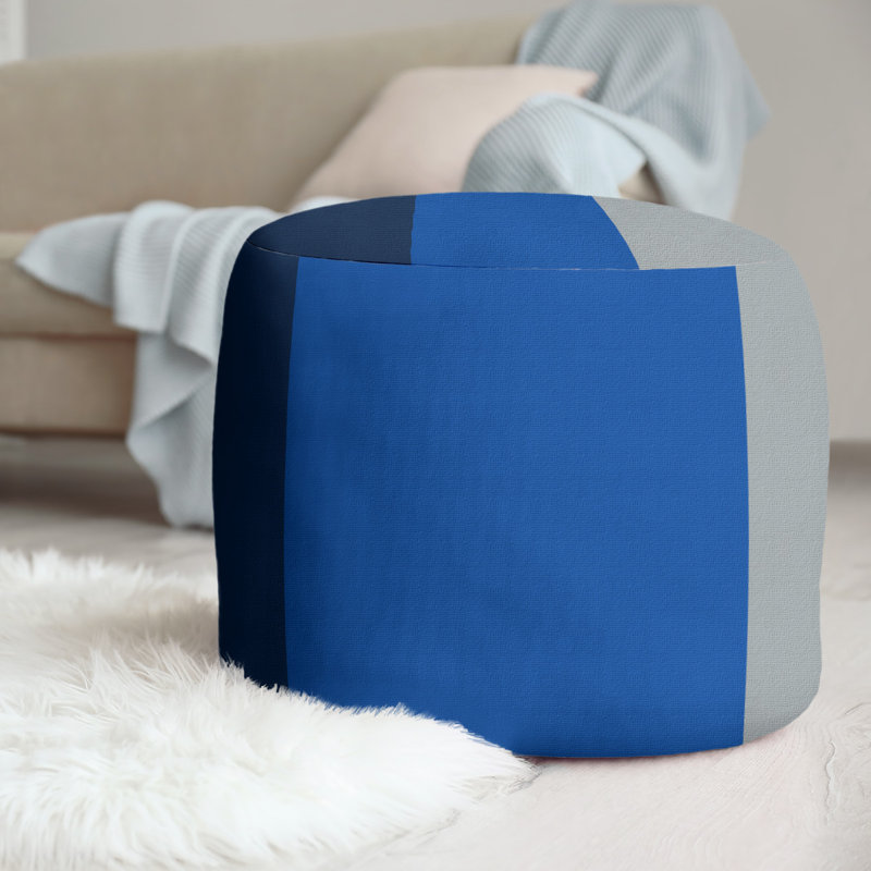 Repose-pieds repose-pieds rond 20,5", Saint-Louis, Bleu marine / bleu royal / gris