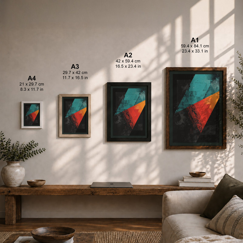 Angular Geometry Geometric - Print, Unframed, A4 - 29.7 x 21.0 cm