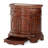 Cortina Traditional Wood & Marble Bedside Chest - Honey Walnut