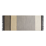 Right On Wool Striped Area Rug in Brown/Gray