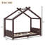 Lits simples en bois massif espresso, cadre de maison moderne pour chambre d'enfant