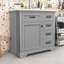 Meuble-lavabo avec lavabo en céramique, 4 tiroirs et tablette réglable