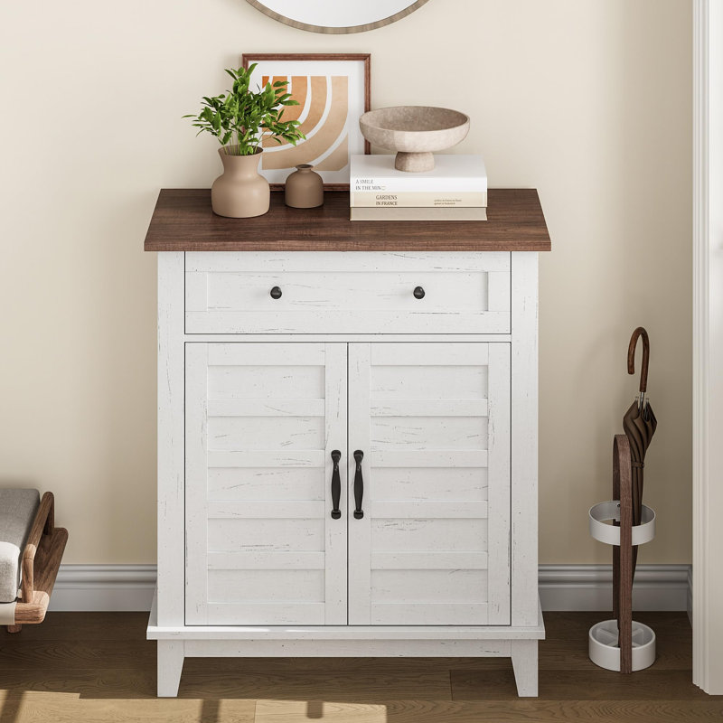 80 cm W Sideboard, Brown/White