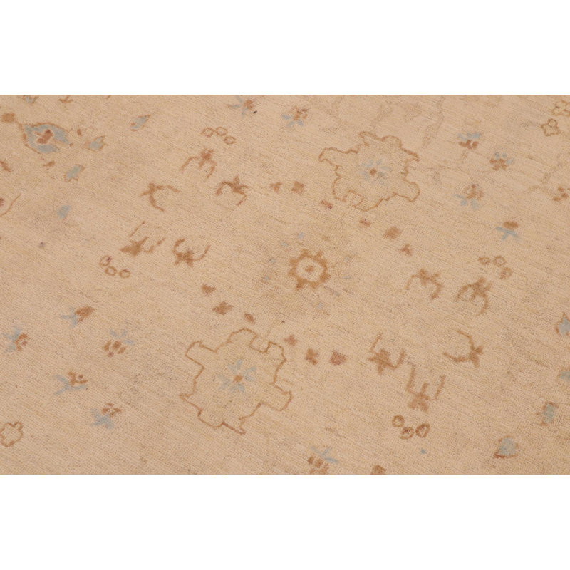 Tapis beige rectangulaire en laine 9 pi 0 po x 12 pi 1 po Aarav