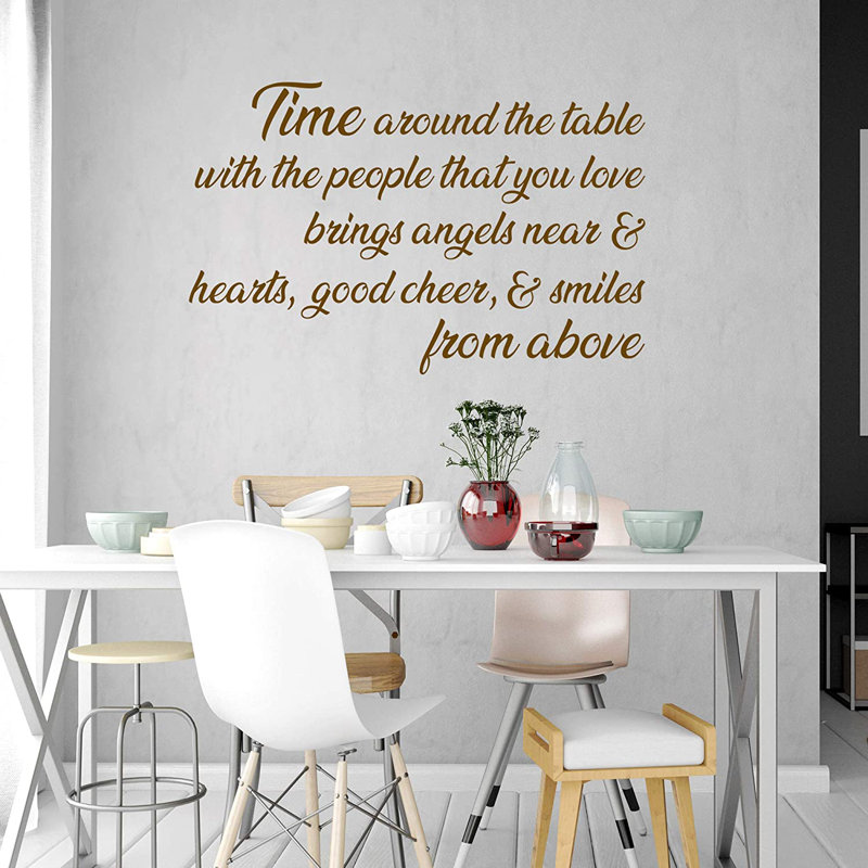 Adhésif décoratif "Time Around the table with the people that you Love", H 35 po x l 55 po, Brun
