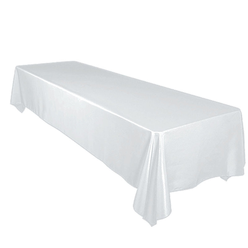 Tiano Solid Polyester Tablecloth, 84" x 58", White