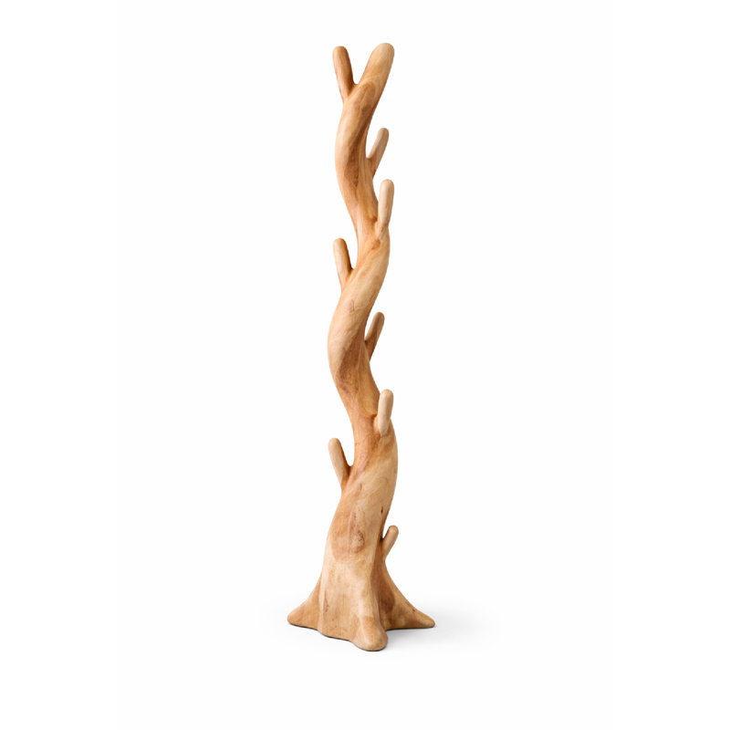 Solid Mahogany Wood Freestanding Coat Rack