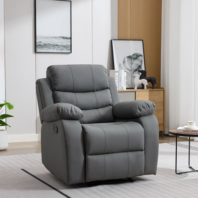 Fauteuil inclinable Degraw - rembourré moderne avec accoudoirs rembourrés, dossier segmenté et structure en métal pour le salon ou le cinéma maison - Gris