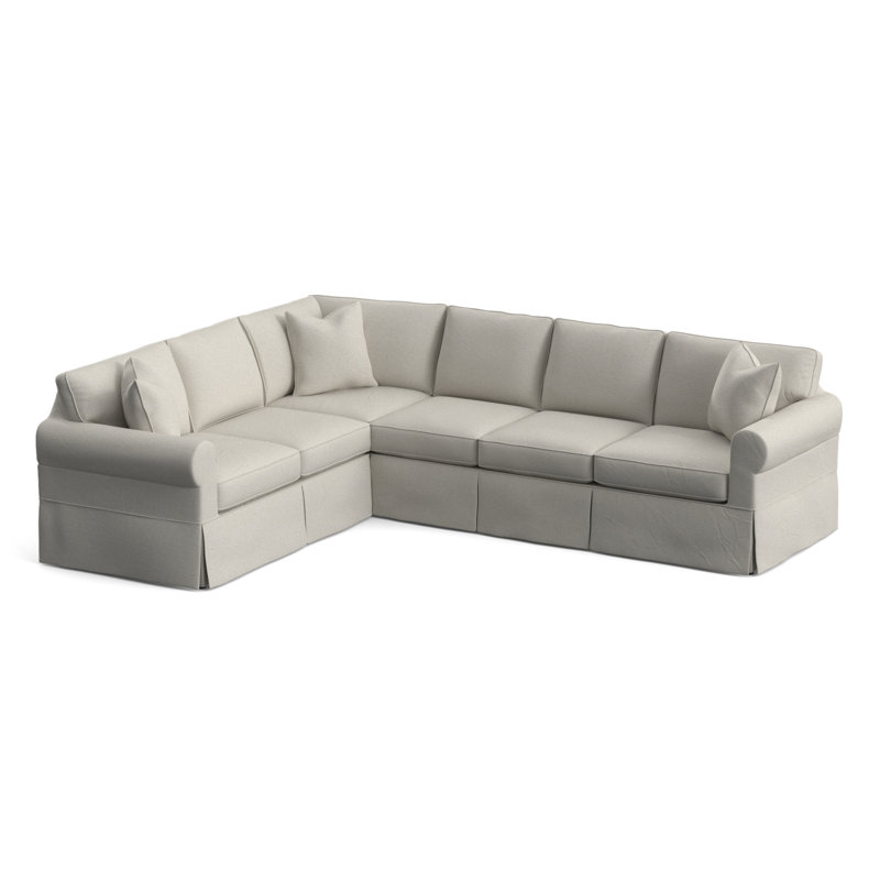 Bedford Upholstered Sectional, White Performance Fabric; 0851-94, Left Hand Facing