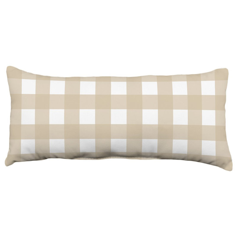 12Buffalo Plaid Double Sided Pillow, Beige