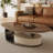 Luxury-Style Oval Solid Wood Coffee Table-1660397217